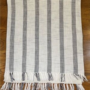 Hearth & Hand Oversized Table Runner, Black & Ivory